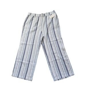 Wonderly Women's XXL Summer Stripe‎ 2 Gauze Pants Spring 1 Blue White New